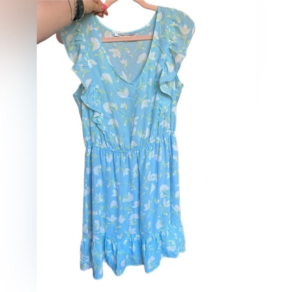 Nwot Floral Ruffle Fit and Flare Dress - Collective Concepts